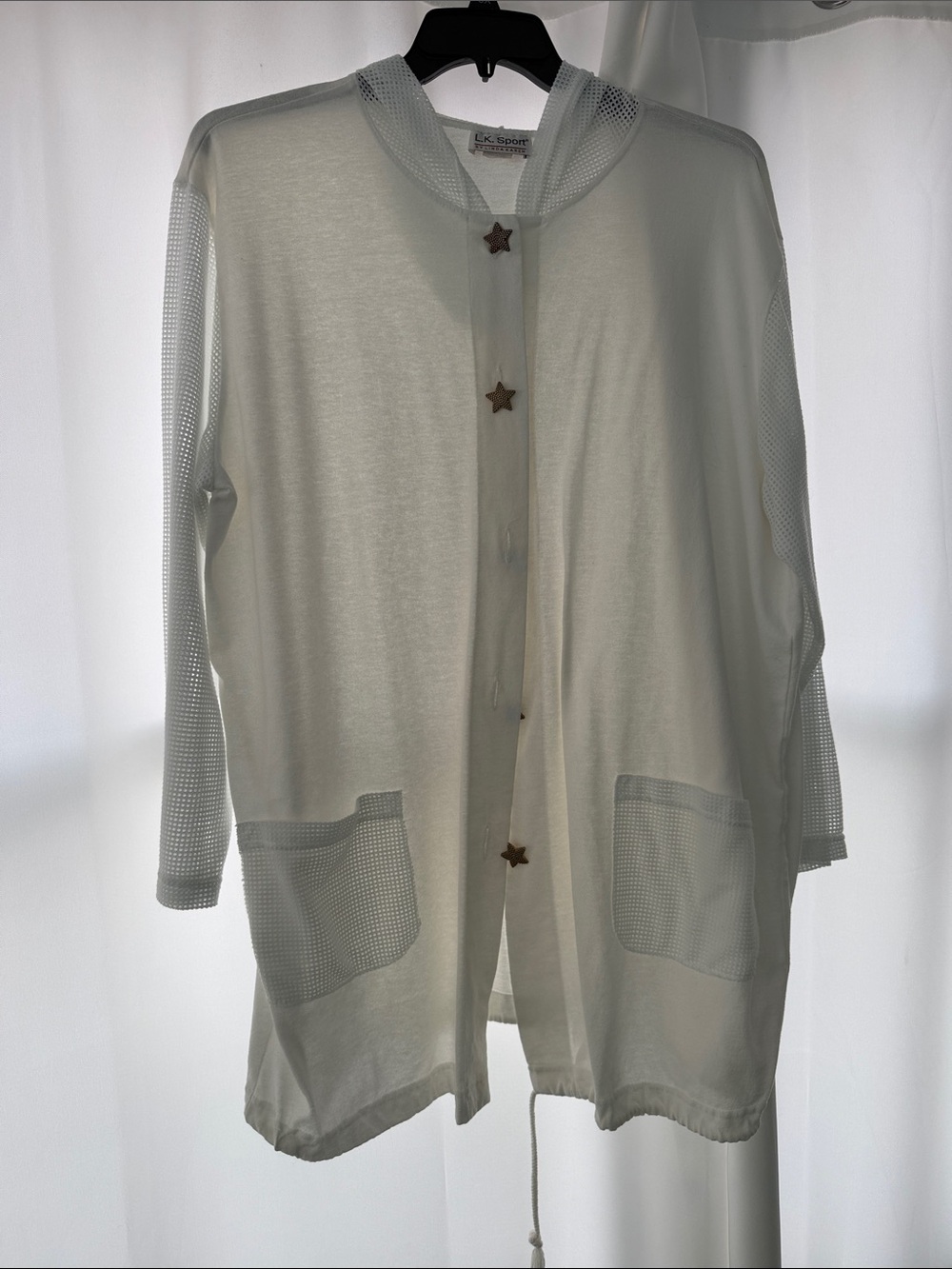 White hooded beach cover up